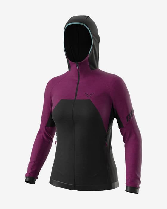 Chaqueta con capucha Dynafit Tour Wool Thermal lila negro mujer