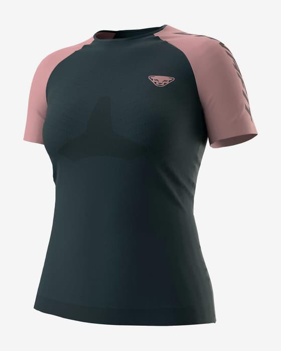 Camiseta Dynafit Ultra 3 S-Tech manga corta azul noche rosa mujer