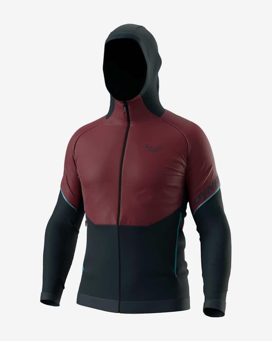 Chaqueta con capucha Dynafit Alpine Hybrid rojo burdeos
