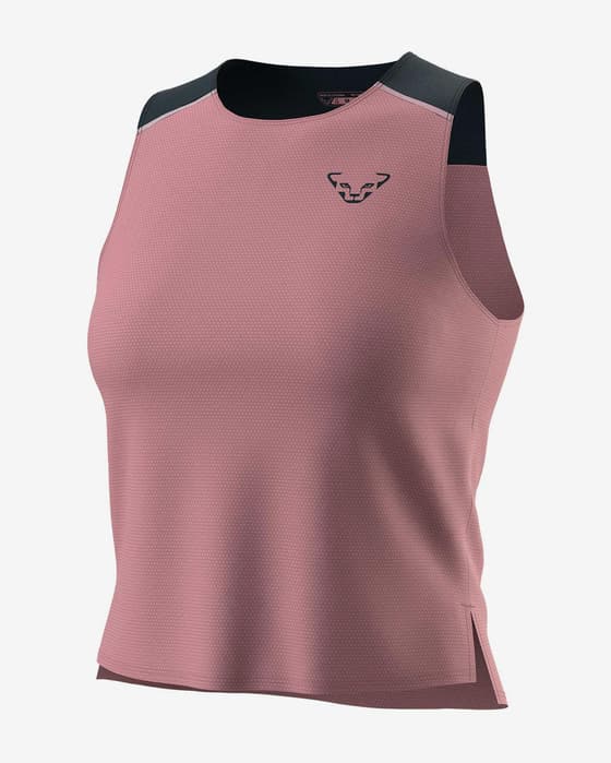 Camiseta Dynafit Sky Crop Top sin mangas rosa claro mujer
