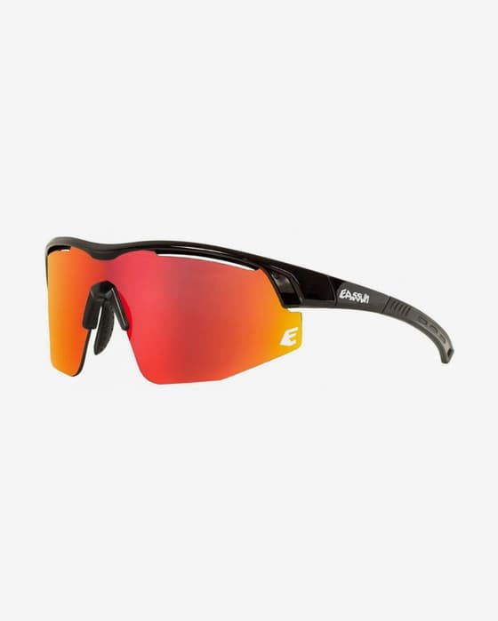 Óculos Eassun Sprint preto brilhante com lentes espelhadas Red Revo