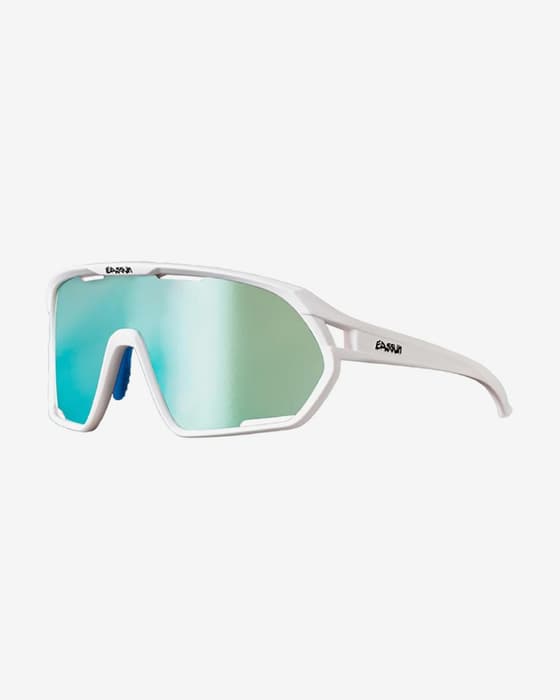 Óculos Eassun Paradiso branco mate com lentes espelhadas Blue Revo