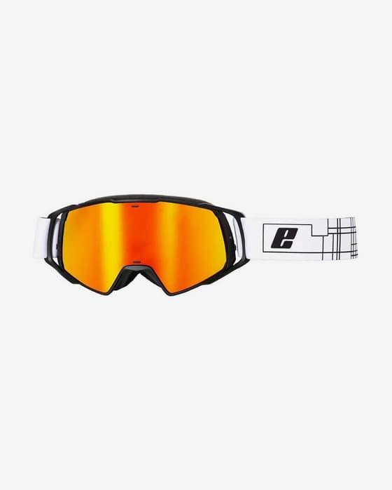 Máscara Eassun Wolf negro brillante blanco lente rojo anaranjado