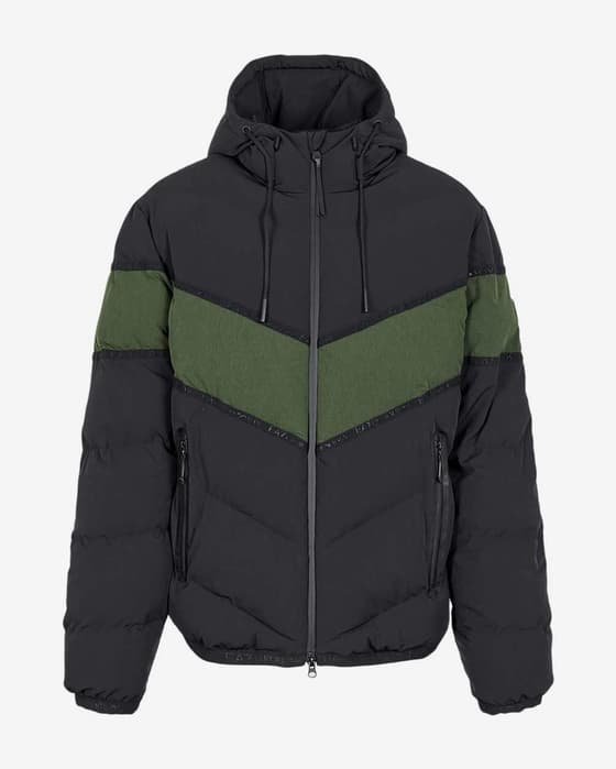 Chaqueta EA7 Emporio Armani Train Athletic Colour Block Eco-Down negro verde caqui