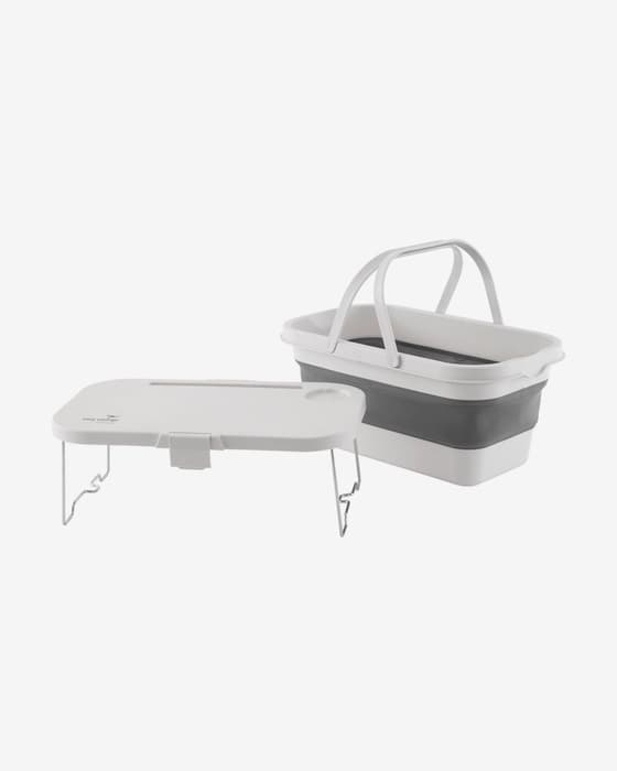 Cesta y mesilla Easy Camp Picnic blanco