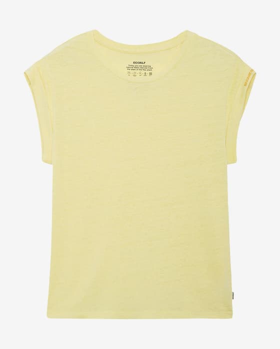 Camiseta Ecoalf Aveiro manga corta amarillo pastel mujer