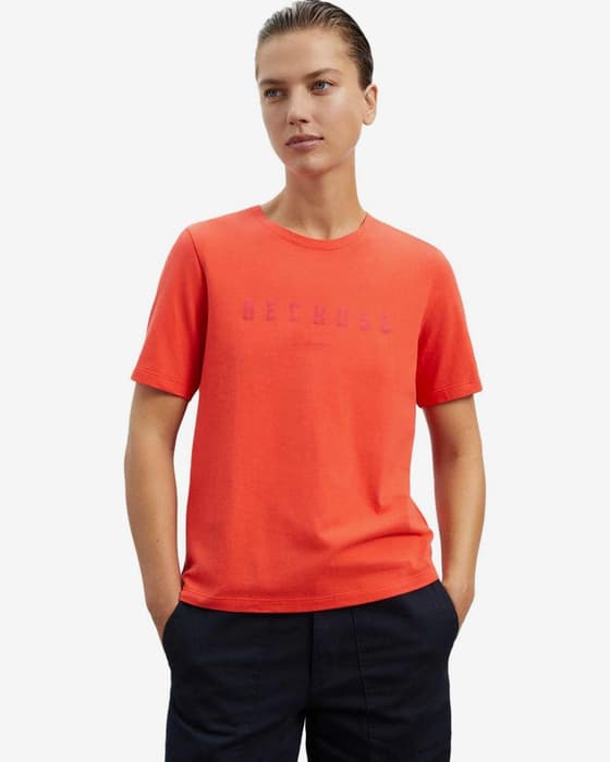Camiseta Ecoalf Perthalf manga corta naranja intenso mujer