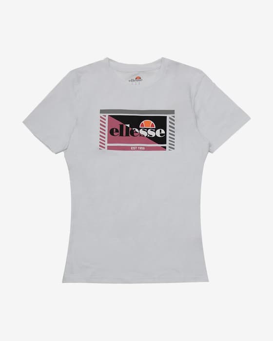 Camiseta Ellesse Ruby manga corta negro rosa blanco mujer