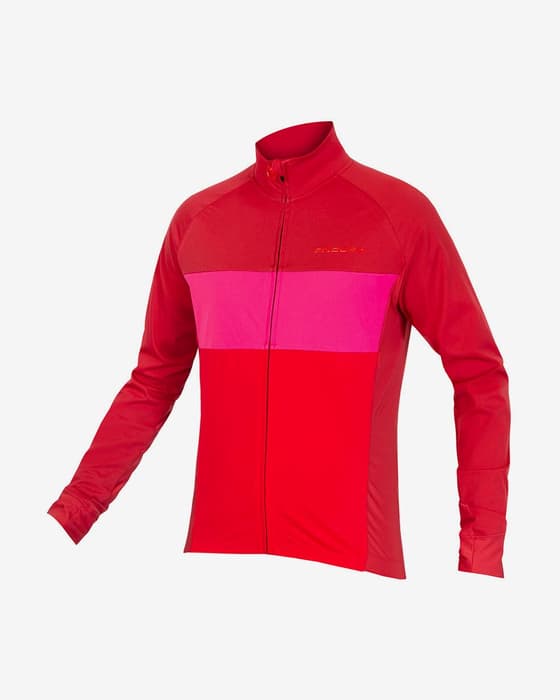 Maillot Endura FS260 Pro Jetstream II manche longue rouge rose
