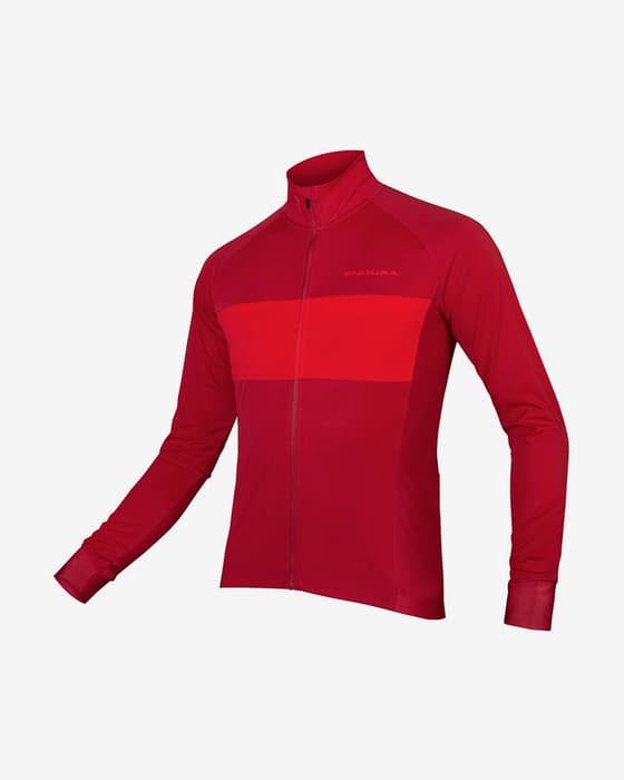 Maillot Endura FS260 Pro Jetstream II manche longue rouge foncé