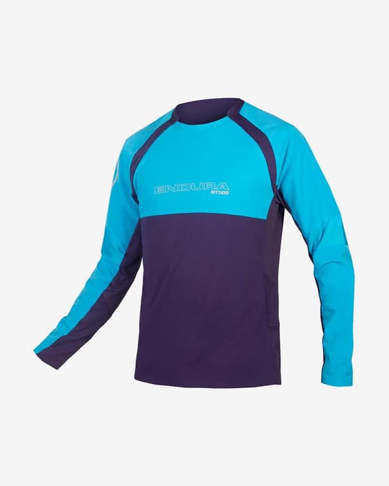 Maillot Endura MT500 Burner II manga larga azul eléctrico