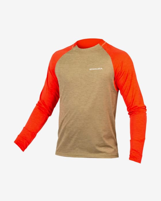 Maillot Endura SingleTrack manche longue orange marron clair