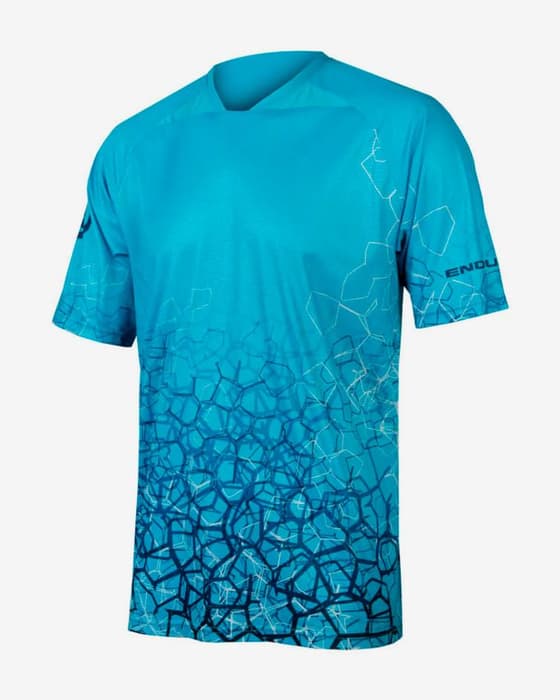 Maillot Endura SingleTrack Print manga corta azul mujer
