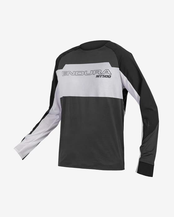 Maillot Endura MT500 Burner Lite manche longue noir gris clair