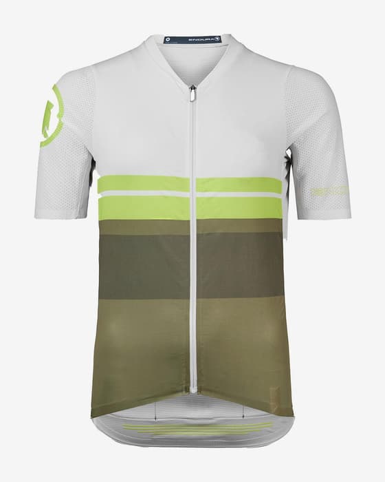 Maillot Endura Pro SL Race manches courtes blanc vert olive