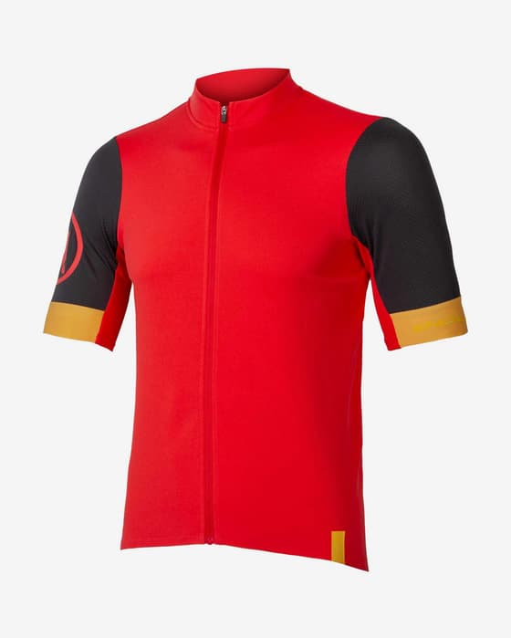 Maillot Endura FS260 manche courte rouge clair noir