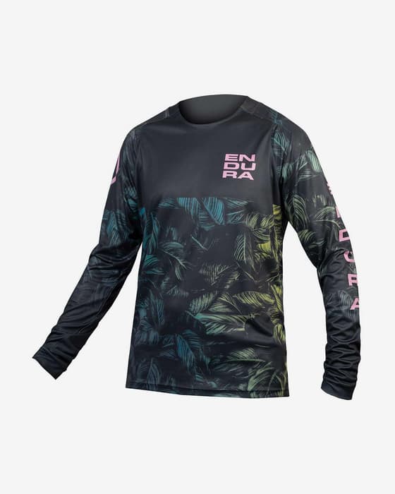 Maillot Endura Tropical Limited Edition manche longue gris foncé multicolore