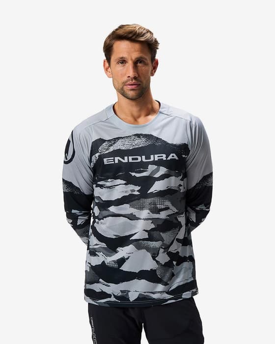 Maillot Endura Mountain Camo LTD imprimé manches longues noir gris