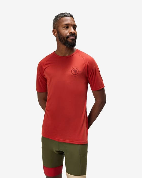 Maillot Endura Hummvee Tech manches courtes rouge