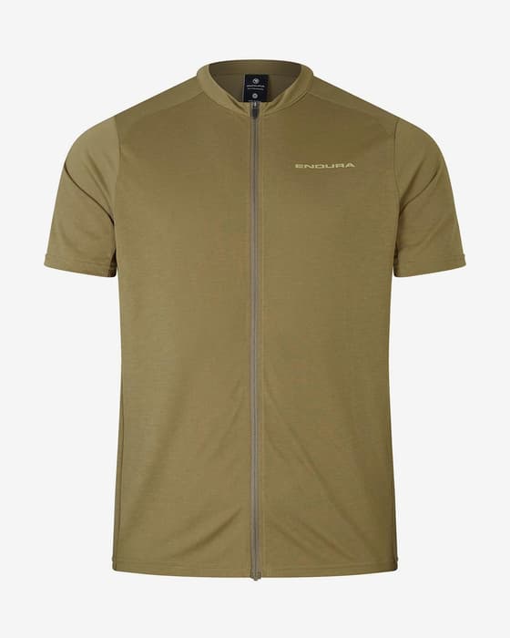Maillot Endura Loop Zipped manches courtes vert pâle