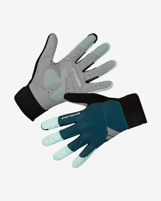 Guantes largos Endura Windchill turquesa oscuro negro mujer