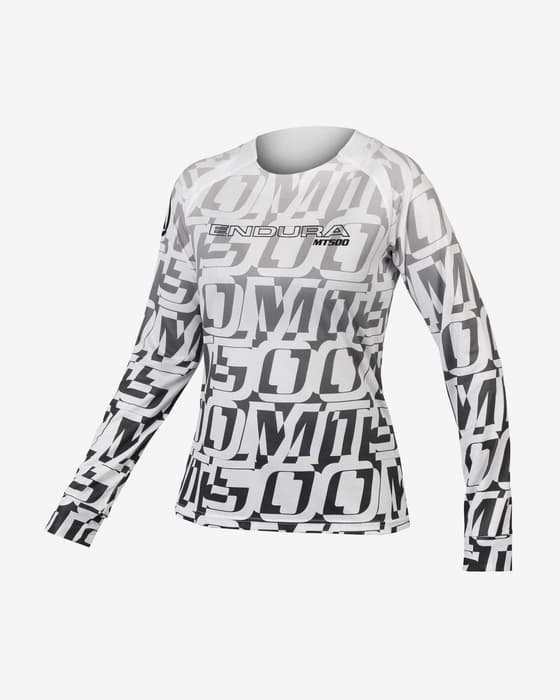 Maillot Endura MT500 Print Limited Edition manga larga blanco negro mujer