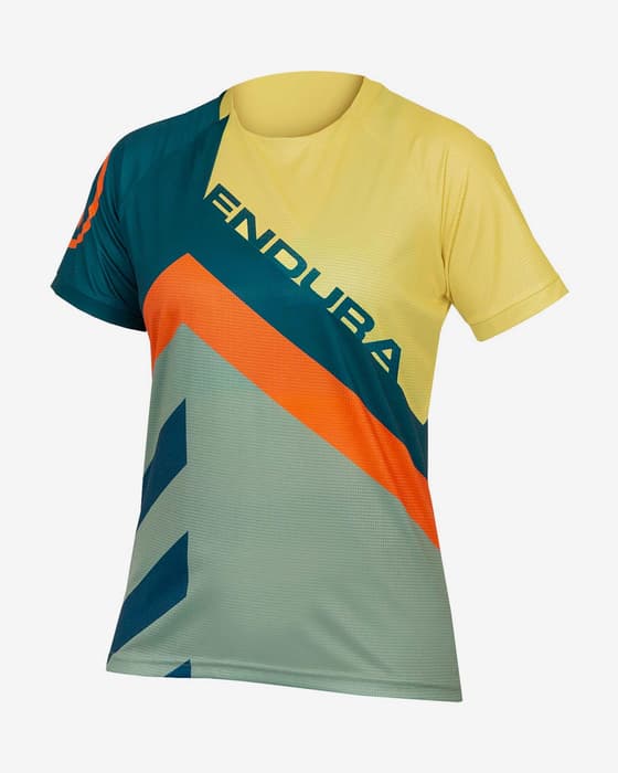 Maillot Endura SingleTrack Print Limited Edition manche courte turquoise multicolore femme