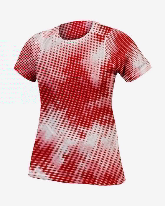 Maillot Endura Pixel Cloud Limited Edition manche courte rouge blanc femme