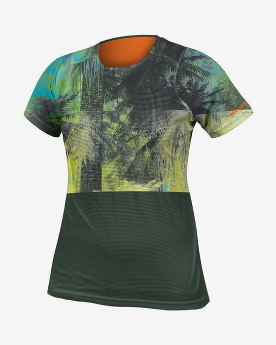 Maillot Endura Tropical Limited Edition manche courte bleu jaune vert femme