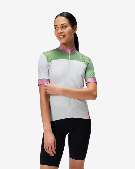 Maillot Endura Chroma Block FS260 manches courtes blanc vert femme