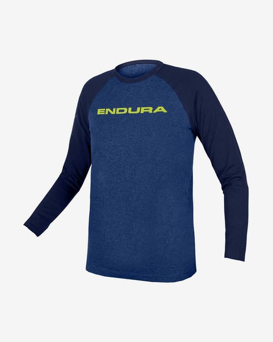 Maillot Endura One Clan Raglan manche longue bleu enfant
