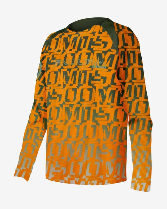 Maillot Endura MT500 Limited Edition manche longue orange vert olive enfant