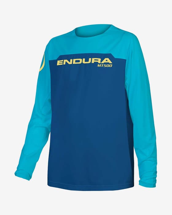 Maillot Endura Burner MT500 Limited Edition manche longue bleu jaune enfant