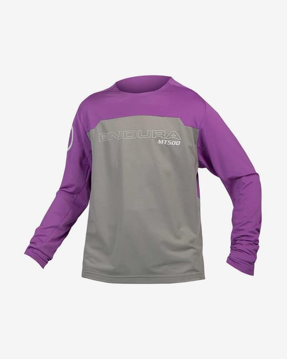 Maillot Endura Burner MT500 Limited Edition manche longue gris lilas enfant
