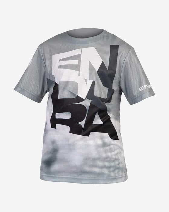 Maillot Endura SingleTrack Core II manche courte gris noir enfant