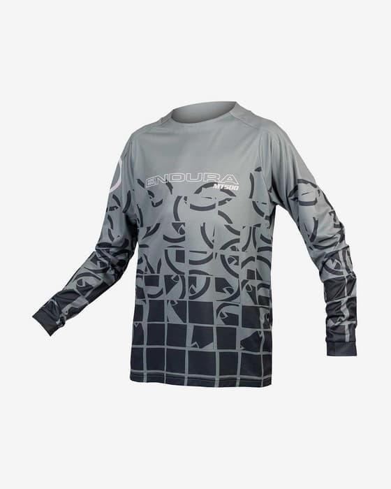 Maillot Endura MT500 manche longue gris noir enfant
