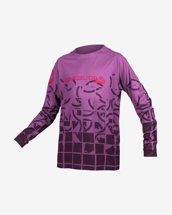 Maillot Endura MT500 manche longue lilas enfant