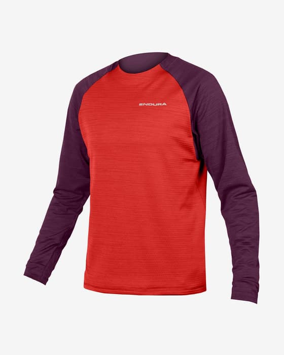 Maillot Endura SingleTrack manche longue rouge lilas