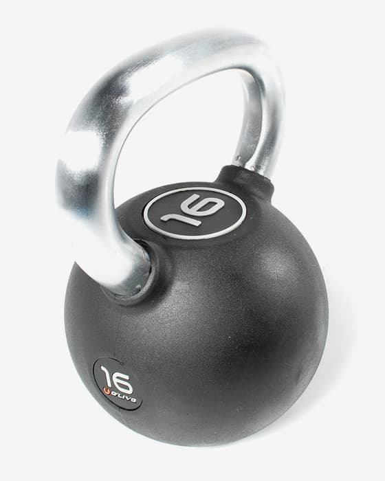 O'LIVE 16 kg Rubber Kettlebell Black Grey