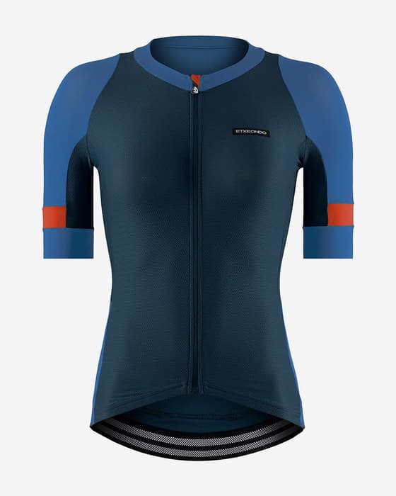 Maillot Etxeondo Mendia manches courtes bleu femme