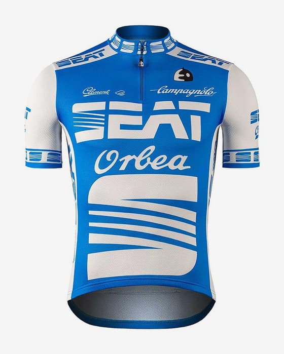 Maillot Etxeondo Seat Orbea manche courte bleu blanc