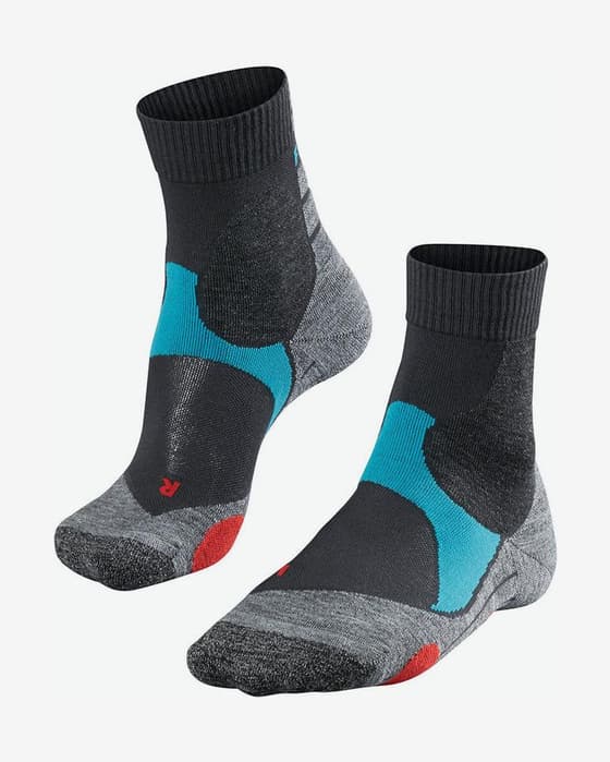 Meias Falke BC3 preto azul vermelho