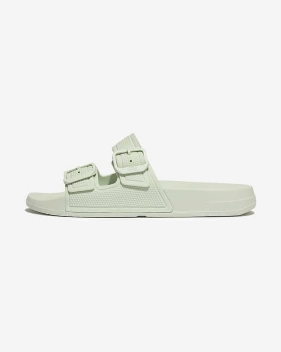 Sandalias FitFlop IQushion Two-Bar Buckle verde claro mujer
