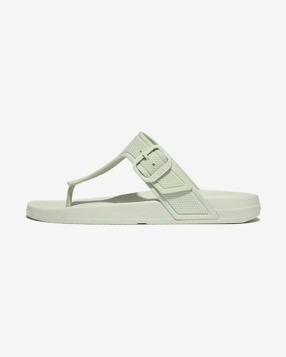 Sandalias FitFlop IQushion Adjustable Buckle verde claro mujer