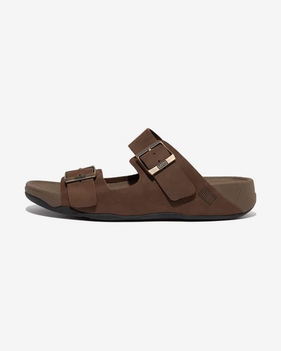 Sandalias FitFlop Gogh Moc Buckle Nobuck Slides marrón