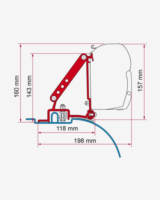 Fiamma Adapter Kit Ducato/Jumper/Boxer High Roof >06 grau