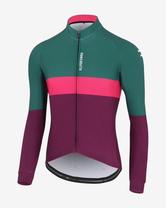 Maillot Finisseur Core Mid Season Streak manche longue pourpre rose vert