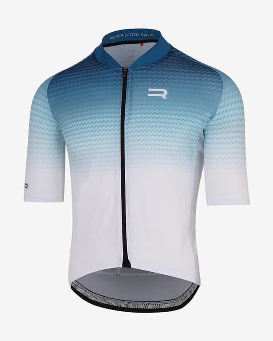 Maillot Finisseur Core Recycled Fading manga corta azul blanco
