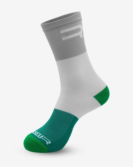 Meias Finisseur Pro Logo Roll Lines verde branco cinzento