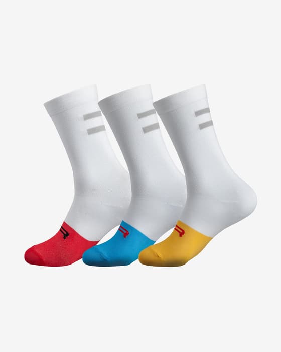 Finisseur Pro Half sokken geel blauw rood (3 paar)